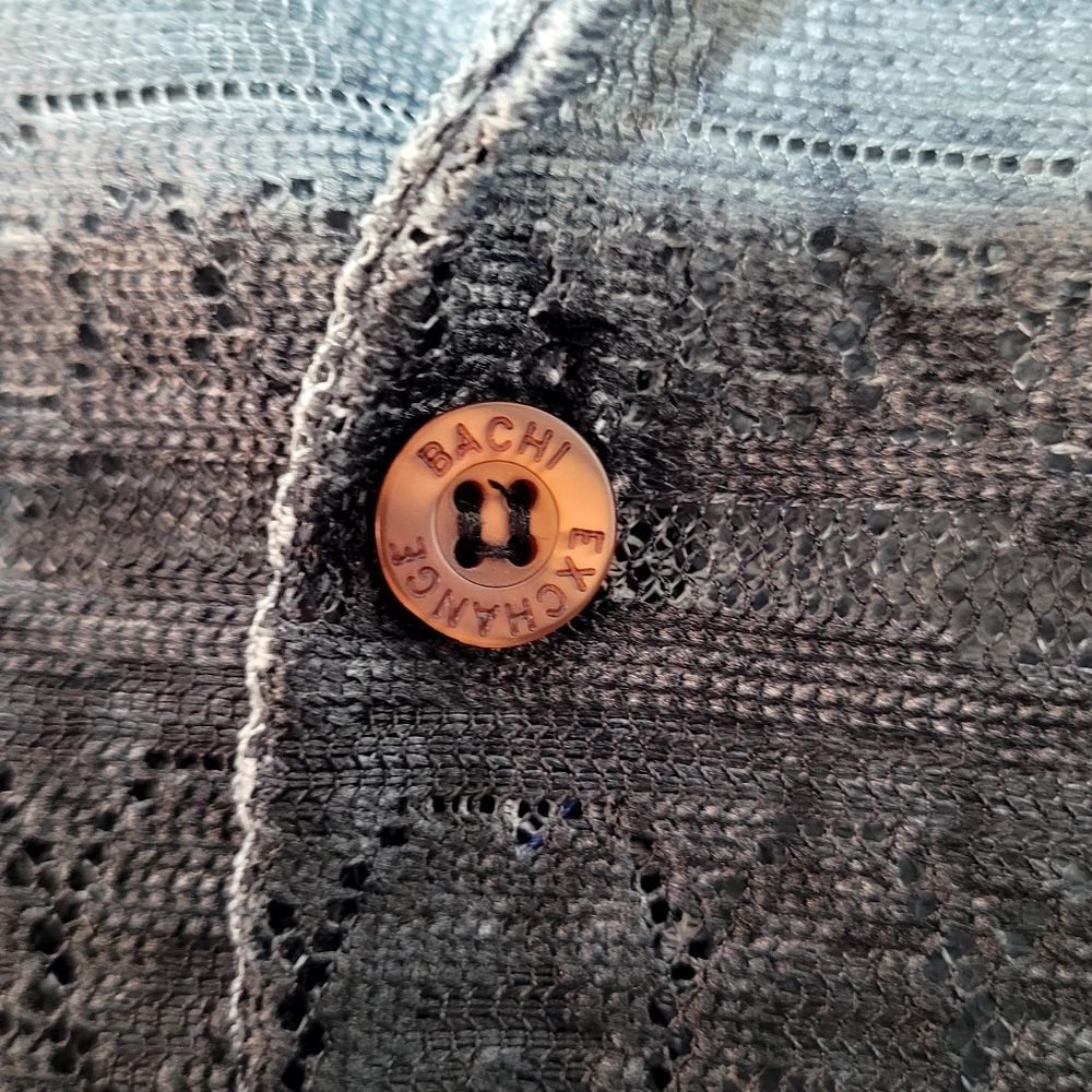 Vintage Bachi Exchange Button Down Mesh Shirt Siz… - image 6